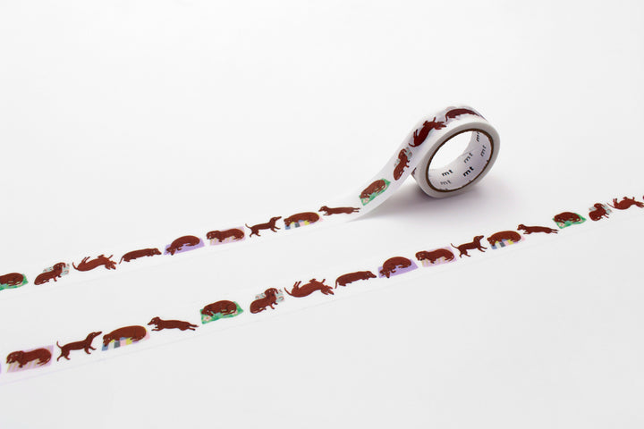 mt en Léa Maupetit washi tape Sausage dog, patroon uitgerold