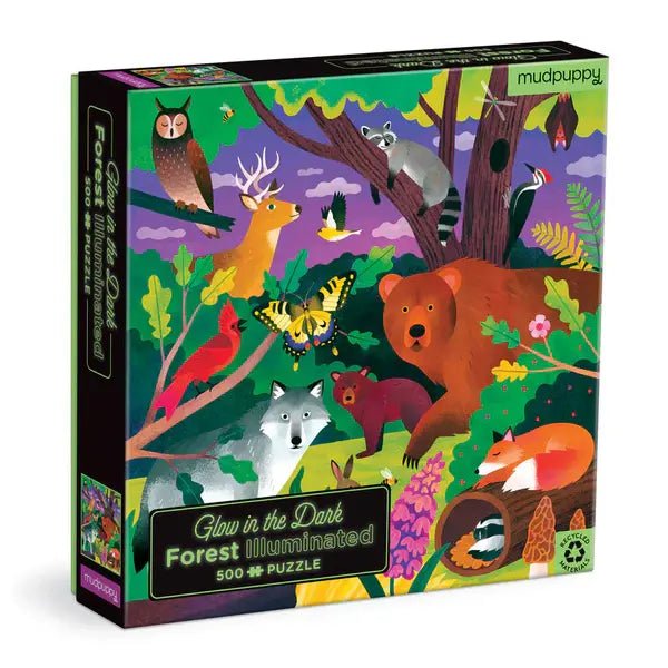 Mudpuppy | Glow in the Dark Puzzle | Forest Illuminated | 51 x 51 cm | 500 pieces | 8+ - Kleine Eland