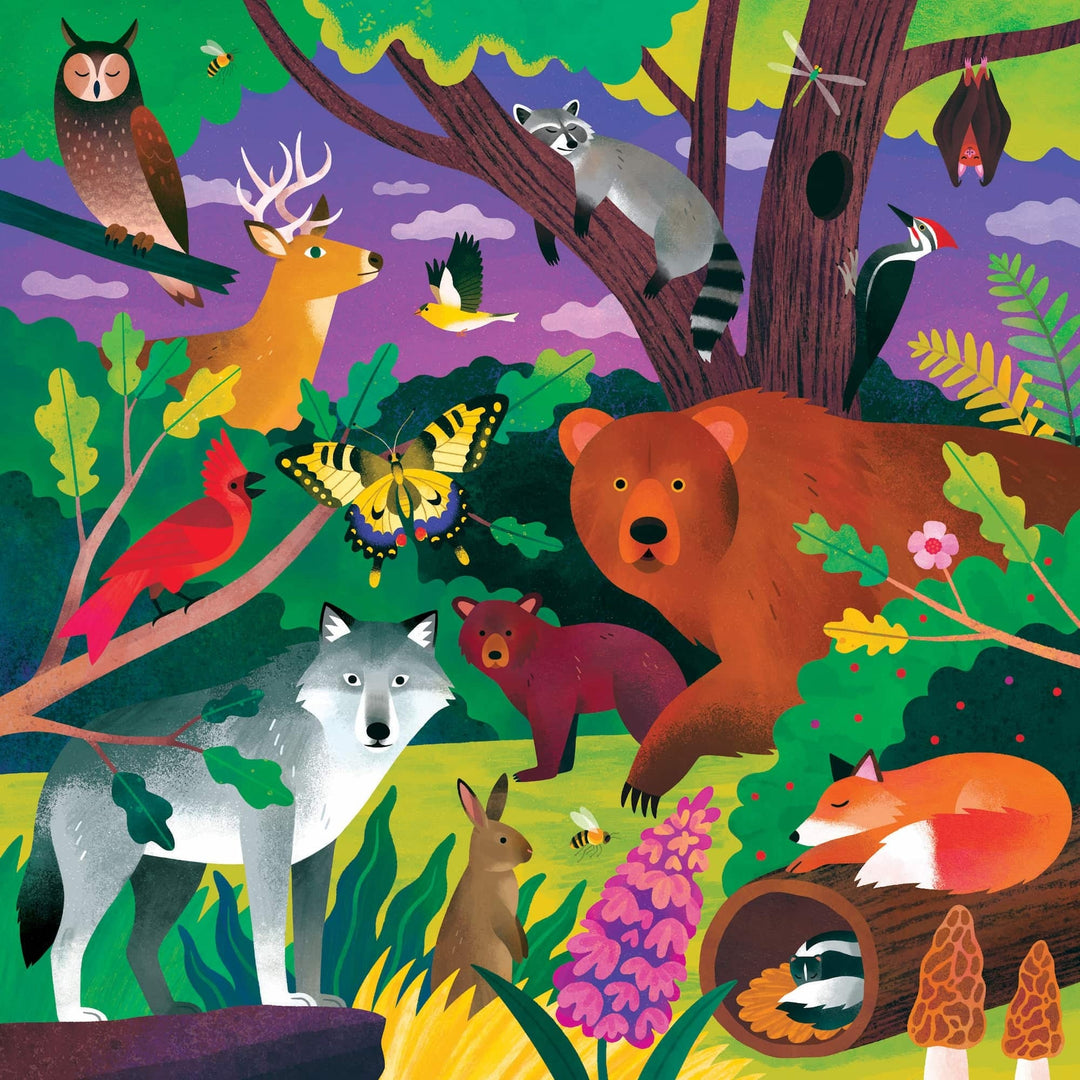 Mudpuppy | Glow in the Dark Puzzle | Forest Illuminated | 51 x 51 cm | 500 pieces | 8+ - Kleine Eland