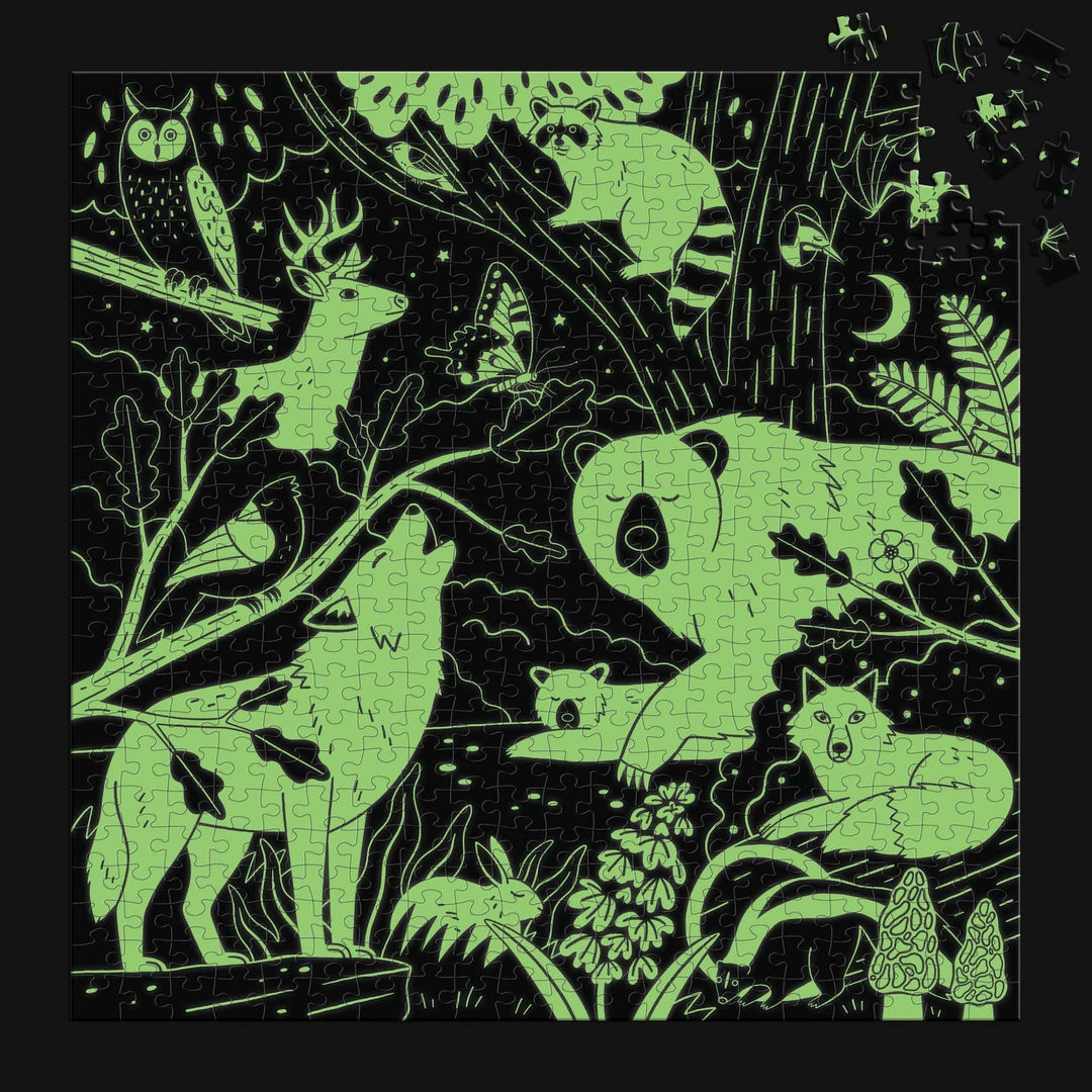 Mudpuppy | Glow in the Dark Puzzle | Forest Illuminated | 51 x 51 cm | 500 pieces | 8+ - Kleine Eland