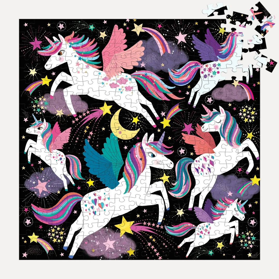 Mudpuppy | Glow in the Dark Puzzle | Unicorns Illuminated | 300 pcs | 7+ - Kleine Eland