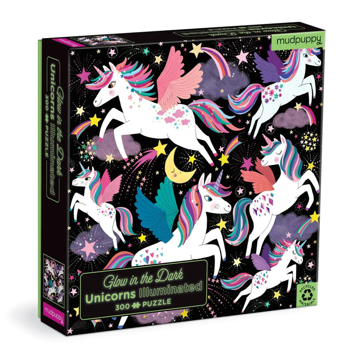 Mudpuppy | Glow in the Dark Puzzle | Unicorns Illuminated | 300 pcs | 7+ - Kleine Eland