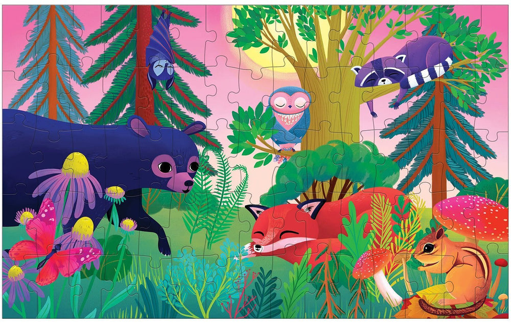 Mudpuppy | Lenticulair Puzzle | Forest Day & Night | 75 stukjes | 5+ - Kleine Eland
