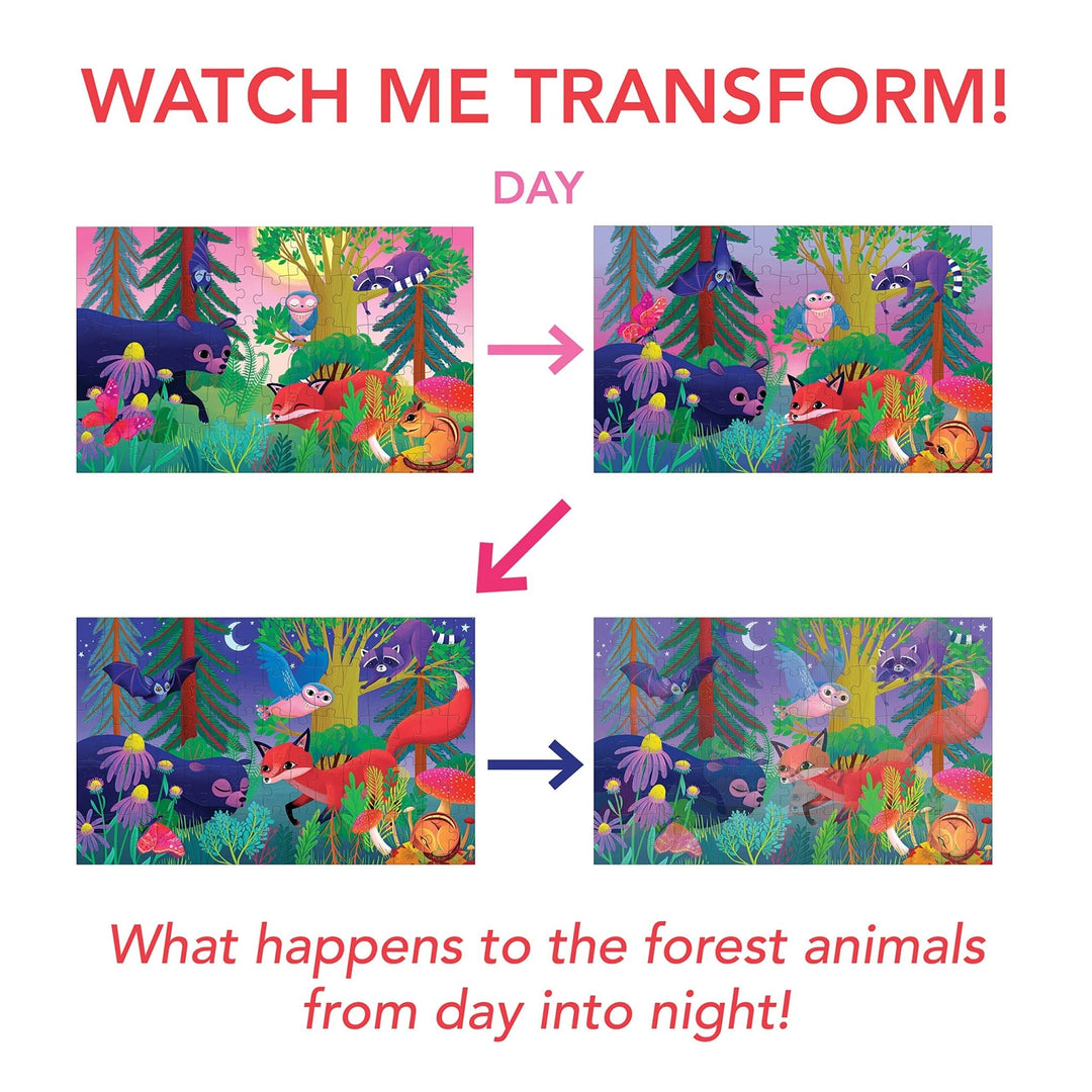 Mudpuppy | Lenticulair Puzzle | Forest Day &amp; Night | 75 stukjes | 5+ - Kleine Eland