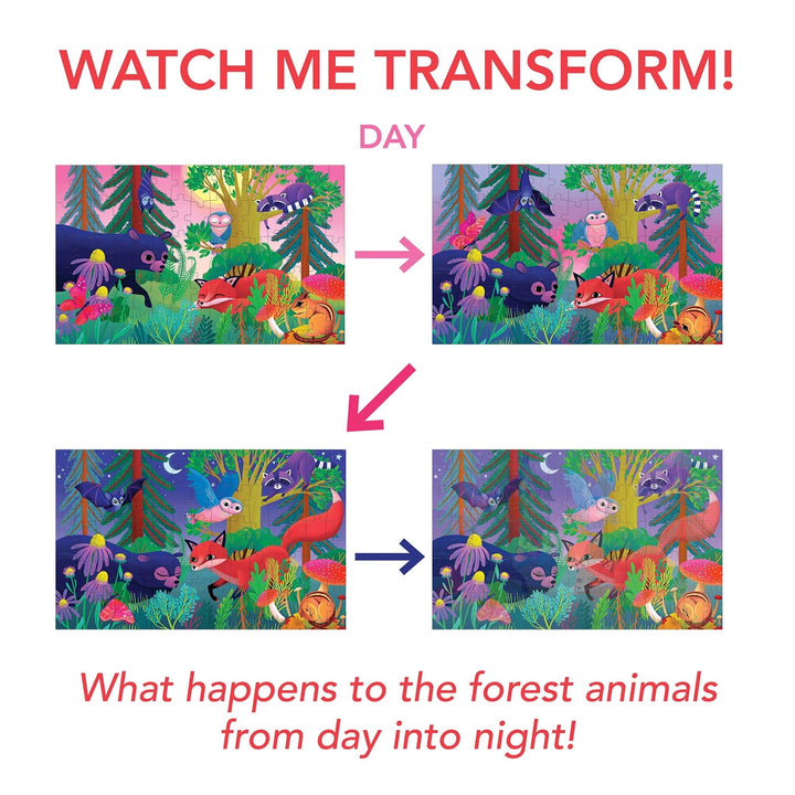 Mudpuppy | Lenticulair Puzzle | Forest Day &amp; Night | 75 stukjes | 5+ - Kleine Eland