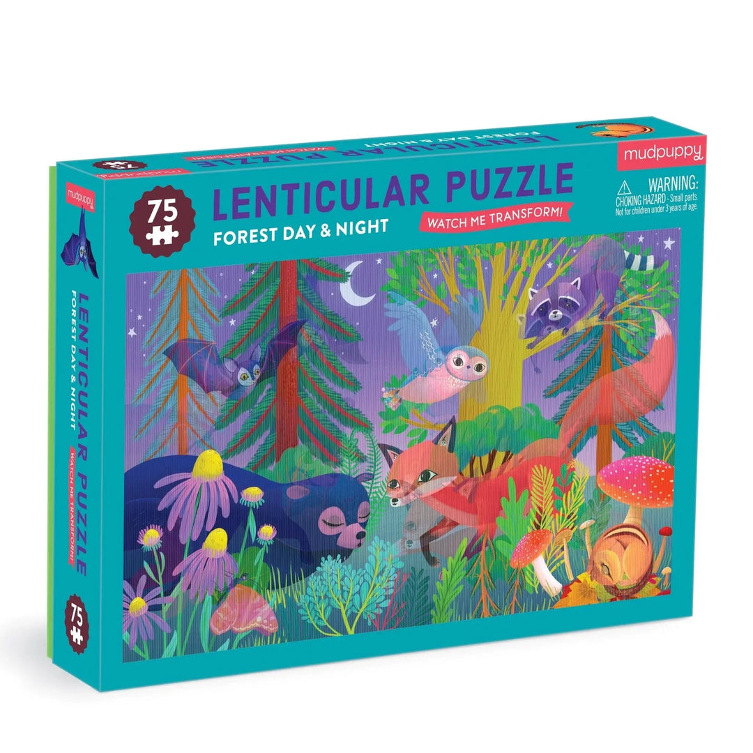 Mudpuppy | Lenticulair Puzzle | Forest Day & Night | 75 stukjes | 5+ - Kleine Eland