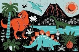 Mudpuppy | Puzzle | Glow in Dark | Dinosaurs | 100 stukjes | 5+ - Kleine Eland
