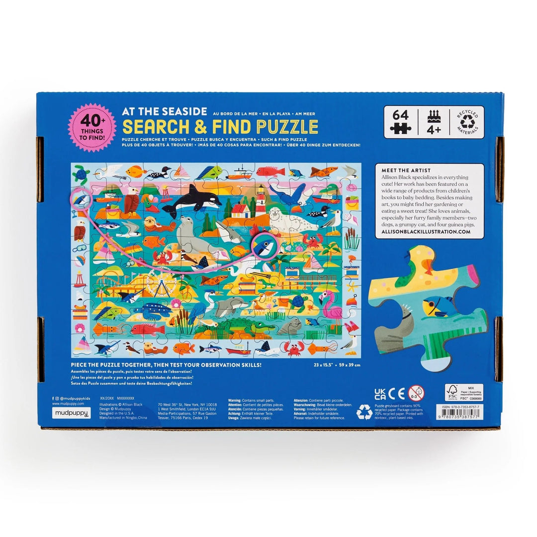 Mudpuppy | Search &amp; Find Puzzle | At the Seaside | 64 stukjes | 4+ - Kleine Eland