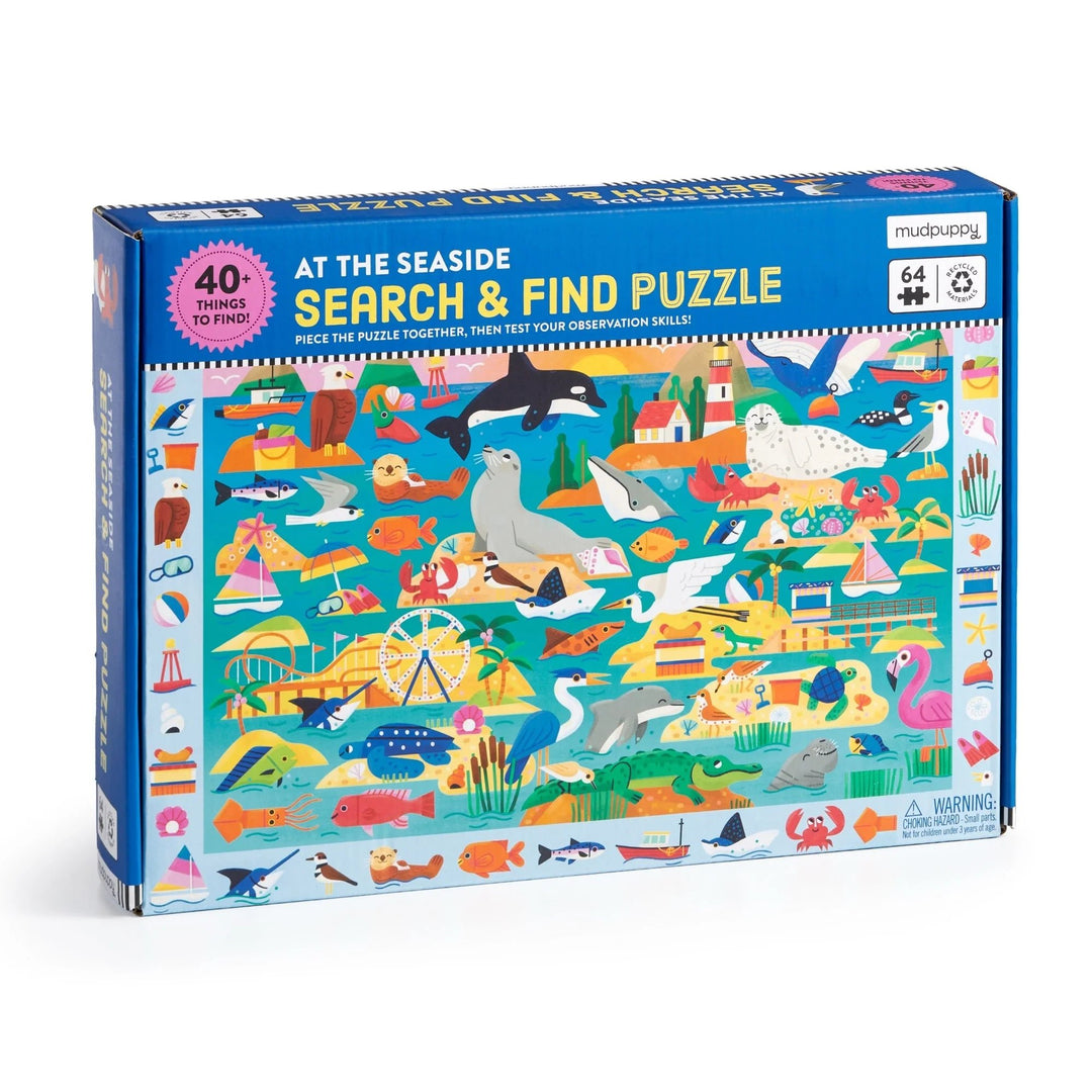 Mudpuppy | Search & Find Puzzle | At the Seaside | 64 stukjes | 4+ - Kleine Eland