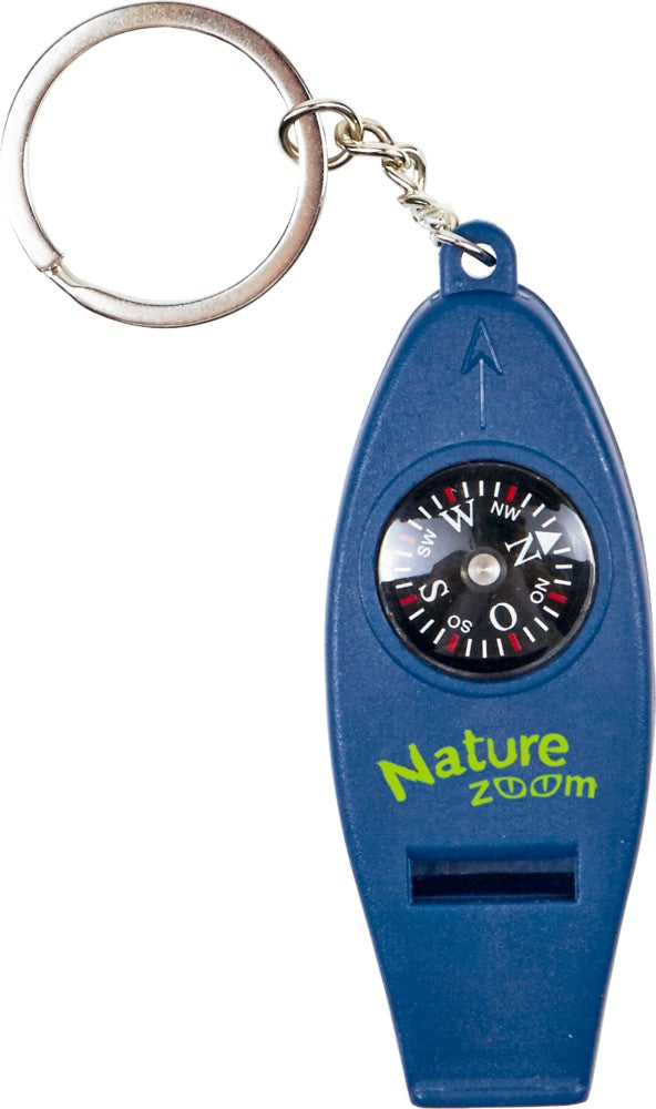 Blauw Nature Zoom-multifunctioneel fluitje aan sleutelring