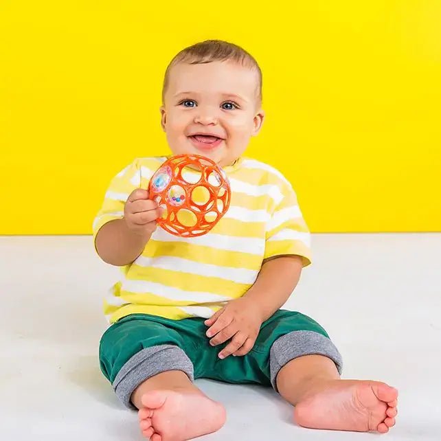 Oball | Rattle Easy - Grasp Toy | Orange | 10 cm | 0+ - Kleine Eland