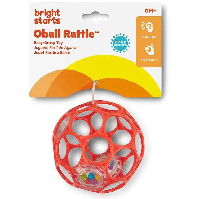 Oball | Rattle Easy - Grasp Toy | Orange | 10 cm | 0+ - Kleine Eland