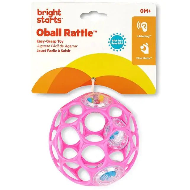 Oball | Rattle Easy - Grasp Toy | Pink | 10 cm | 0+ - Kleine Eland