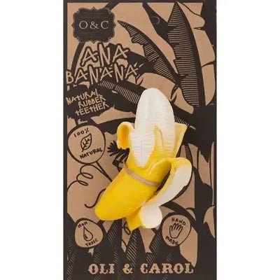 Oli & Carol | Ana Banana | Rubber Bijtspeeltje | 100% Organisch | 0+ - Kleine Eland