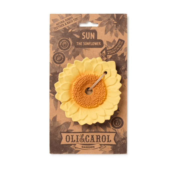 Oli & Carol | Sun the Sunflower | Rubber Bijtspeeltje | 100% Organisch | 0+ - Kleine Eland