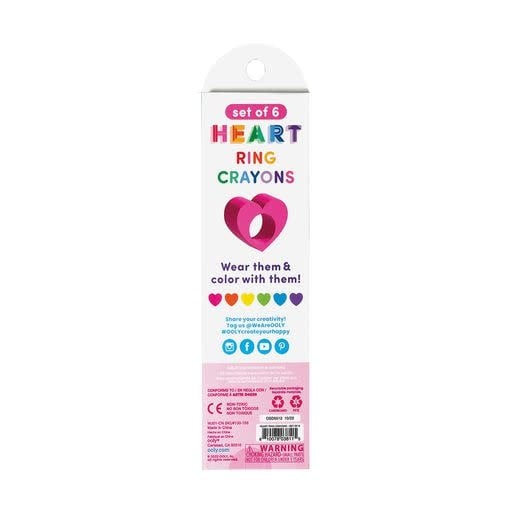 Ooly | Heart Ring Crayons | 6 delig | 3+ - Kleine Eland