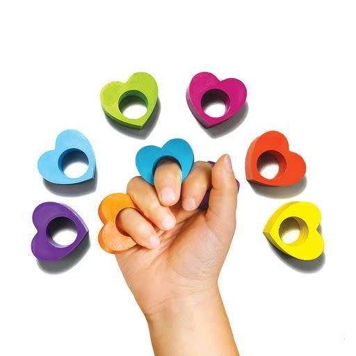 Ooly | Heart Ring Crayons | 6 delig | 3+ - Kleine Eland