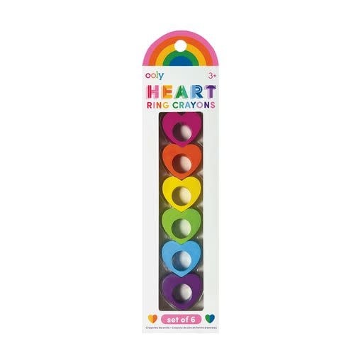 Ooly | Heart Ring Crayons | 6 delig | 3+ - Kleine Eland