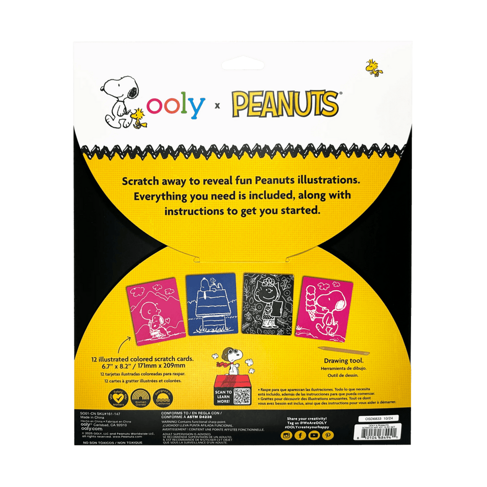 Ooly x Peanuts | Scratch Art Kit | 12 pagina's | 6+ - Kleine Eland