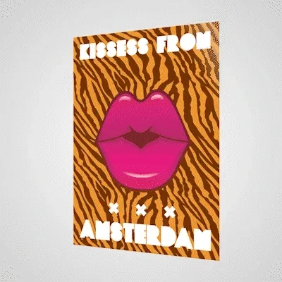 Orange Panda | Lenticulaire Kaart Bewegend | Kisses | Love From Amsterdam - Kleine Eland