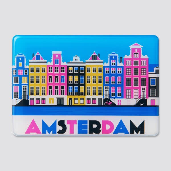 Orange Panda | Magnet | Amsterdam Canal Houses | Colorful - Kleine Eland