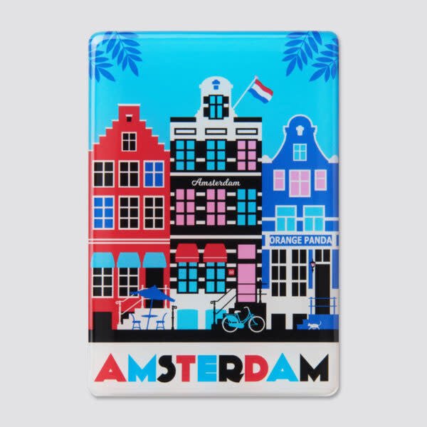 Orange Panda | Magnet | Amsterdam Keizersgracht | Grachtenpanden - Kleine Eland