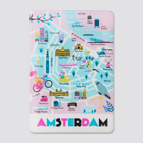 Orange Panda | Magnet | Amsterdam Map - Kleine Eland