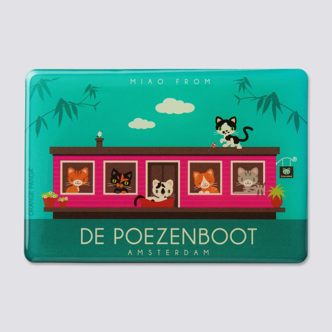 Orange Panda | Magnet | Amsterdam Poezenboot - Kleine Eland