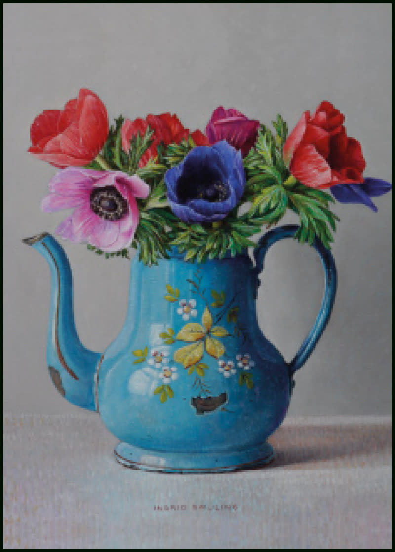 Bekking & Blitz | Ingrid Smuling | Anemonen in emaillen koffiekan
