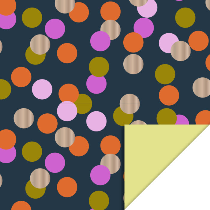 HOP Cadeaupapier | Big Confetti | Yellow | 70 cm x 3 mtr