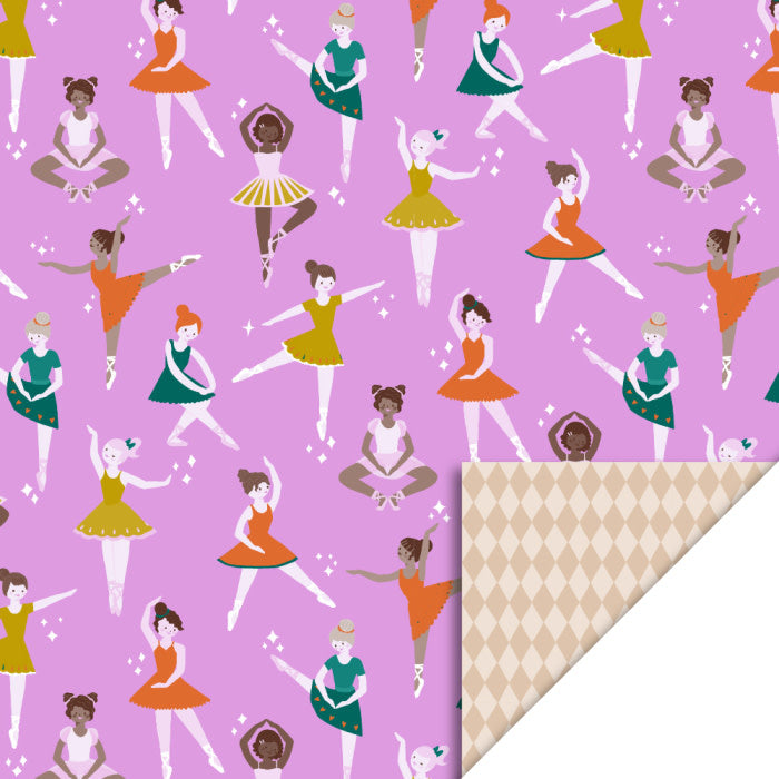 HOP Cadeaupapier | Ballet Pink | Harlequin Beige | 70 cm x 3 mtr