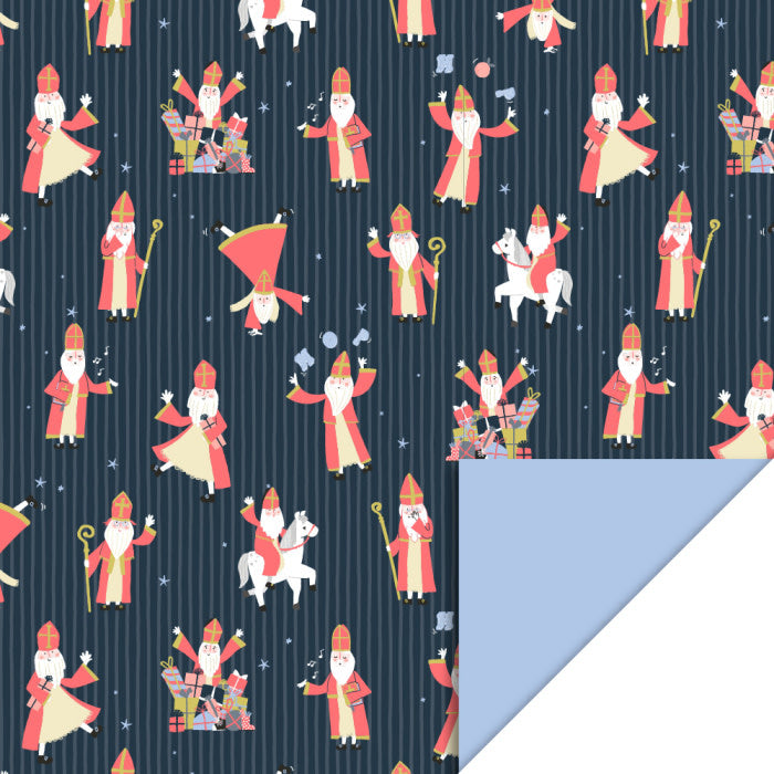 HOP Cadeaupapier | Sint | Acrobaat Night | Blue | 70 cm x 3 mtr