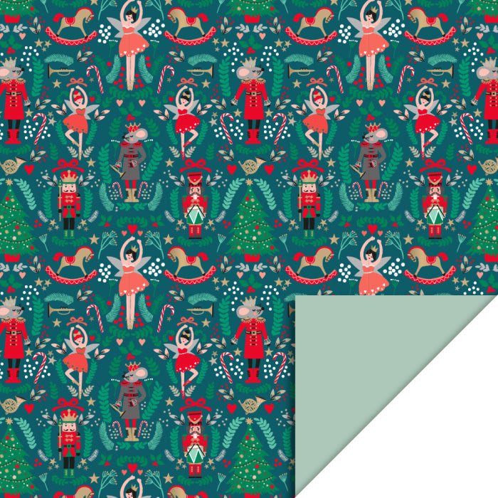 HOP Gift Wrapping Paper | Christmas | Nutcracker | Pistachio | 70 cm x 3 m