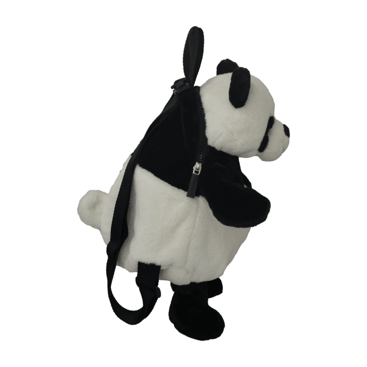 Zijaanzicht van de panda pluche rugzak