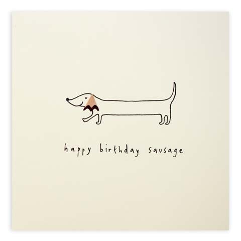 Ruth Jackson Pencil Shavings Card - Birthday Sausage Dog