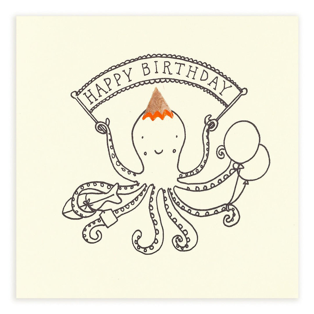 Pencil Shavings Cards by Ruth Jackson | Octopus | Happy Birthday - Kleine Eland