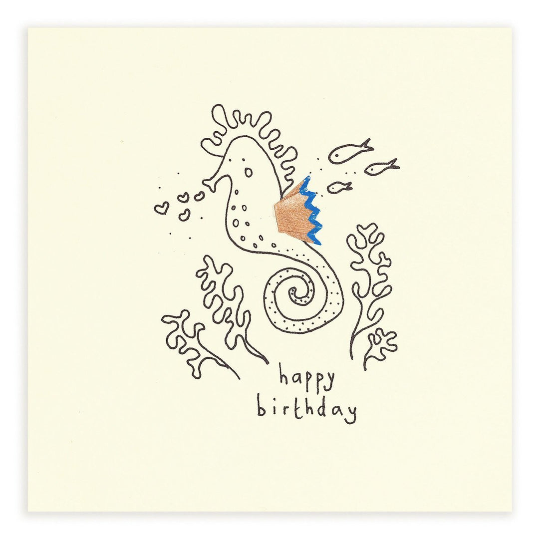 Pencil Shavings Cards by Ruth Jackson | Seahorse | Happy Birthday - Kleine Eland