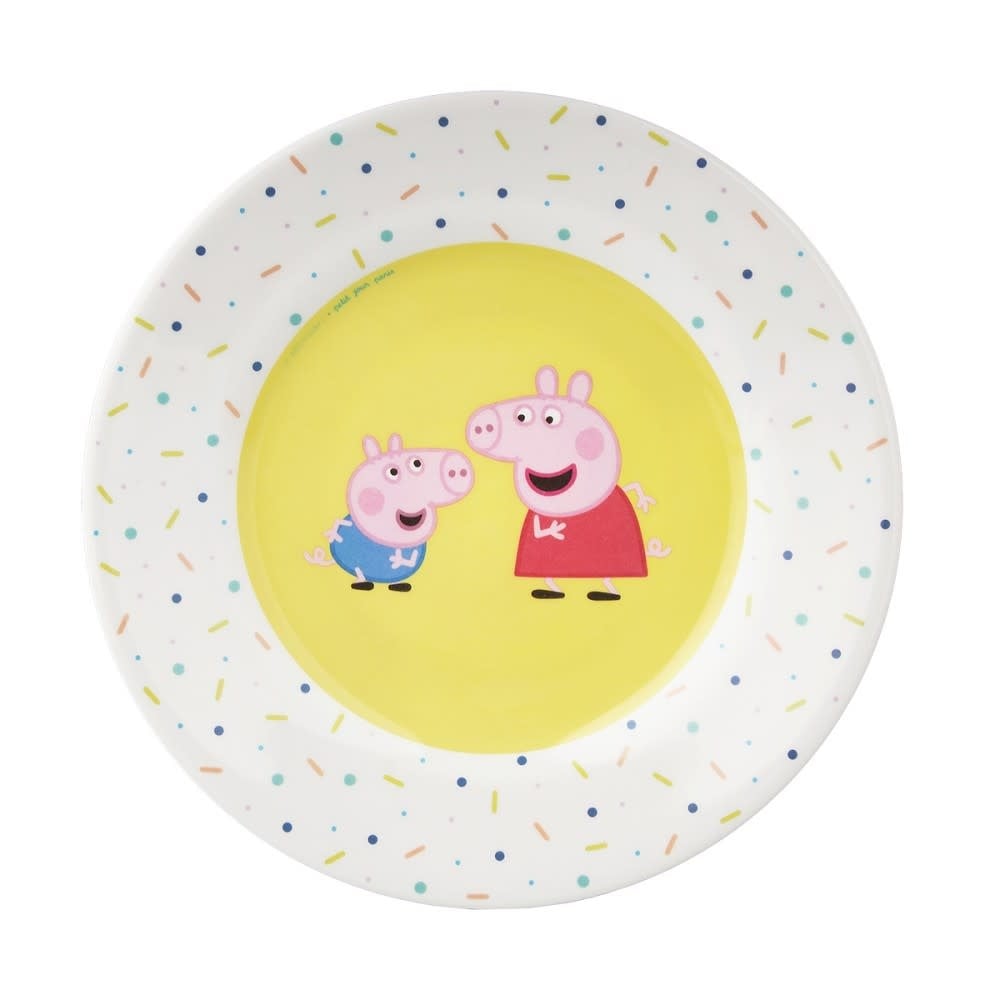 Petit Jour Paris | Peppa Pig | Bord 20 cm | Geel | 2+ - Kleine Eland
