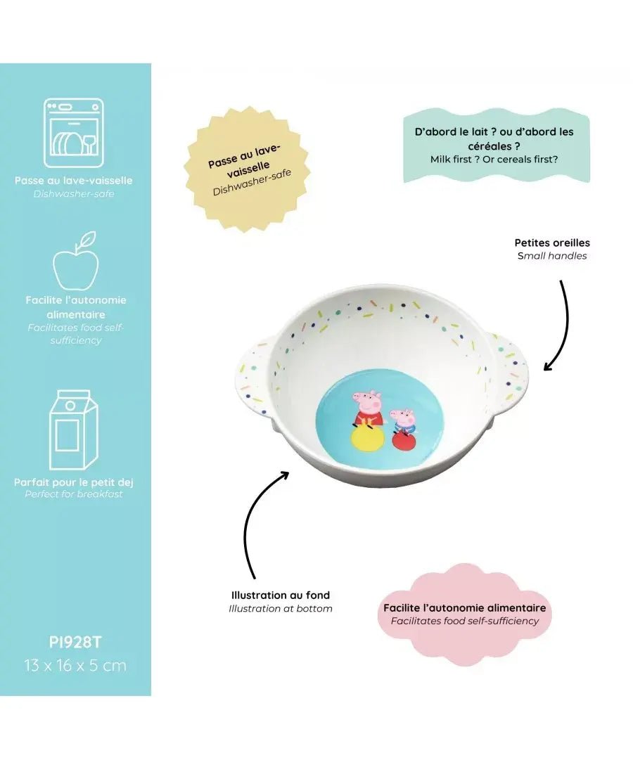 Petit Jour | Peppa Pig | Luxe Bowl | 13 x 16 x 5 cm - Kleine Eland
