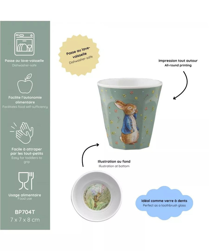 Petit Jour | Peter Rabbit | Hoekige Beker Zonder Oor | 160 ml | +6 mnd - Kleine Eland