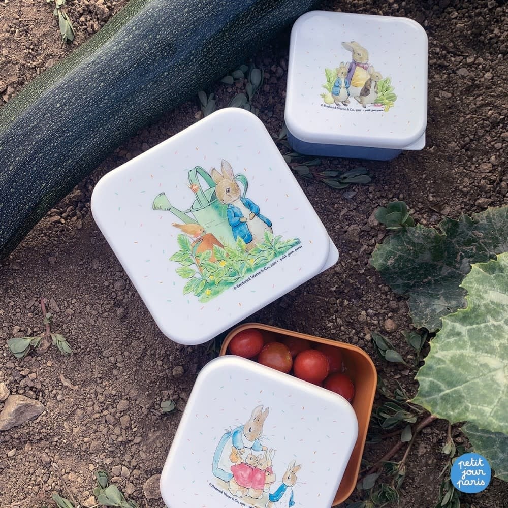 Petit Jour | Peter Rabbit | Set van 3 lunchboxen | 11,3 - 9,9 - 8,4 cm - Kleine Eland