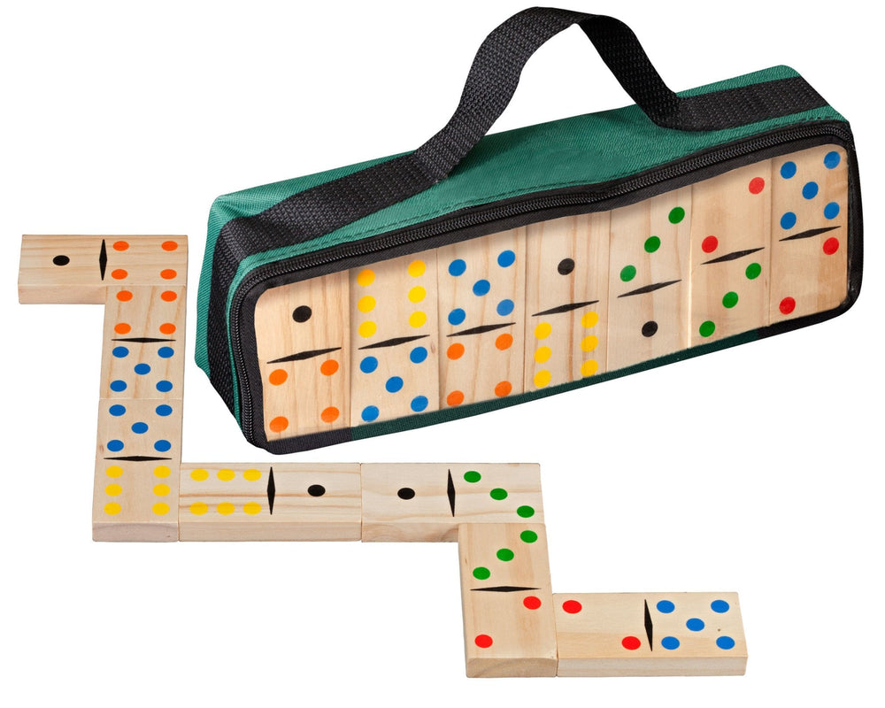 Philos | Houten Domino Spel | Dubbel Zes | 28 delig | 3+ - Kleine Eland