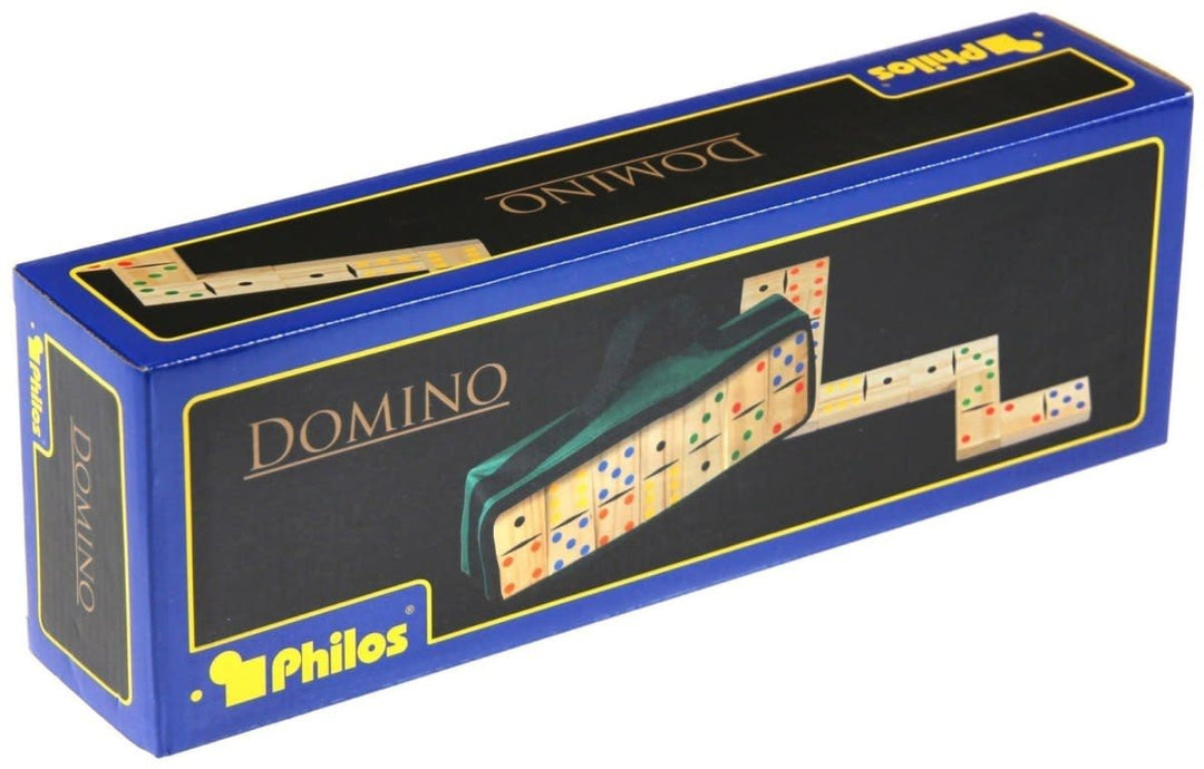 Philos | Houten Domino Spel | Dubbel Zes | 28 delig | 3+ - Kleine Eland