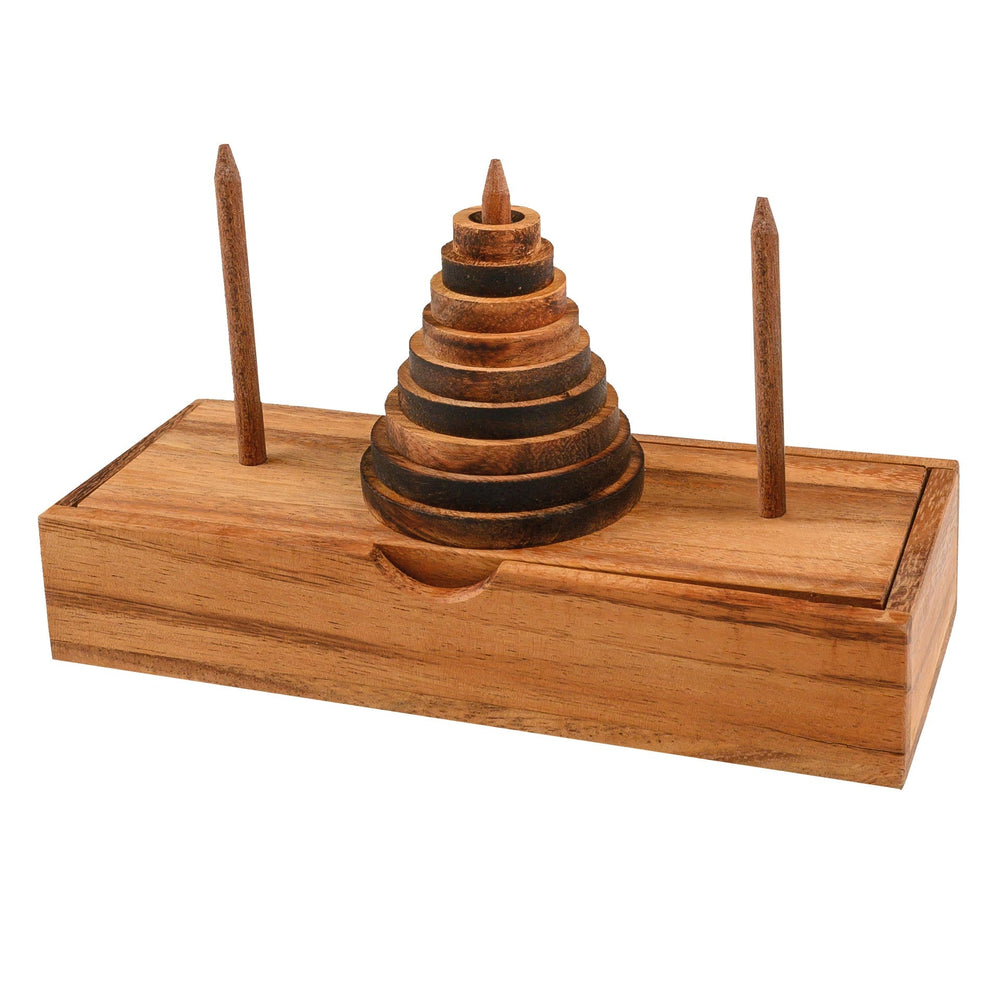 Philos | Toren van Hanoi | Heveahout | 9 ringen | 6+ - Kleine Eland
