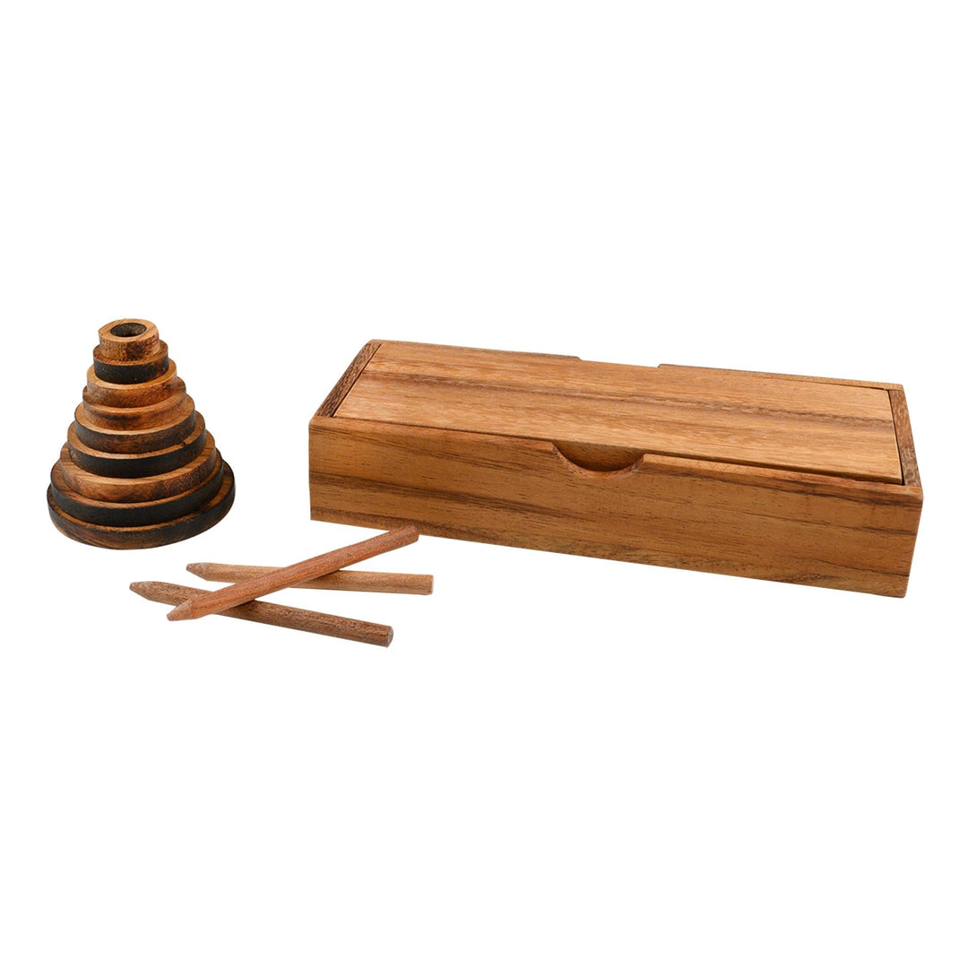 Philos | Toren van Hanoi | Heveahout | 9 ringen | 6+ - Kleine Eland