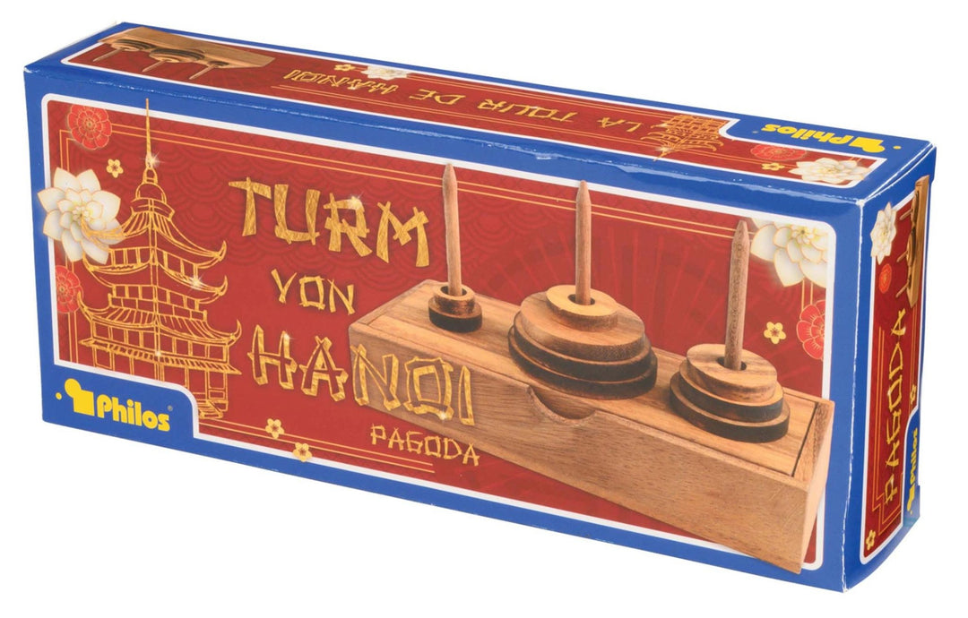Philos | Toren van Hanoi | Heveahout | 9 ringen | 6+ - Kleine Eland
