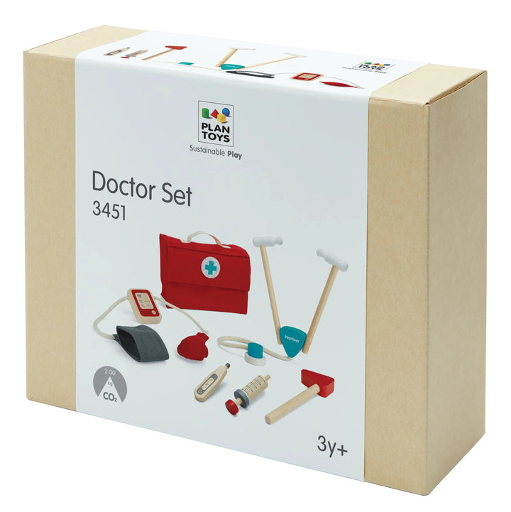 Verpakking van de Plan Toys Doktersset 3451