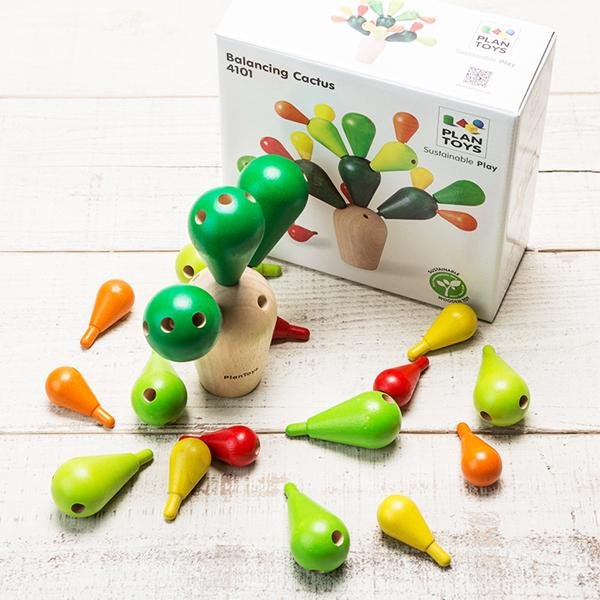 Plan Toys | Houten Balanceerspel | Cactus | 19-delig | 3+ - Kleine Eland