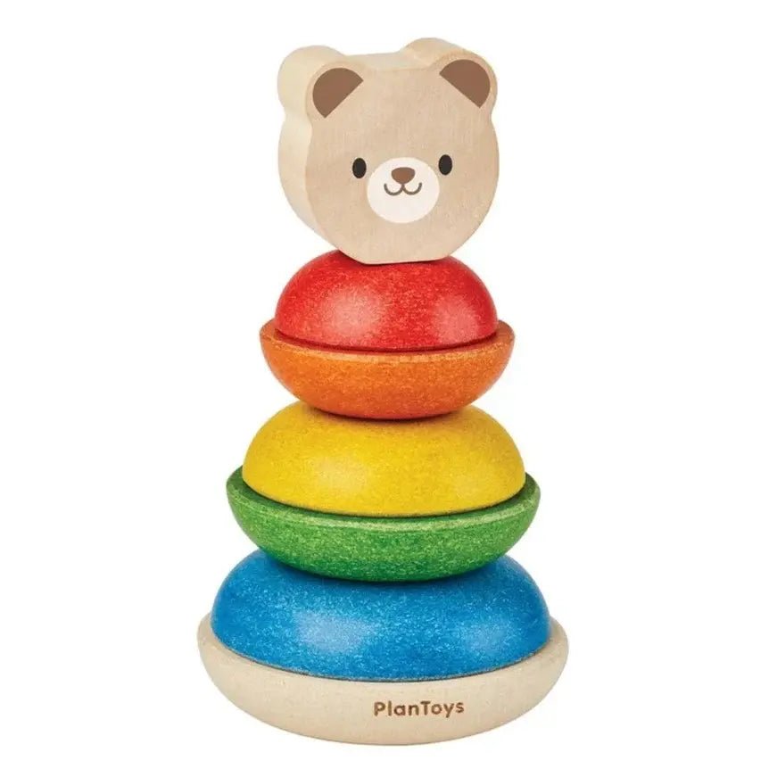 Plan Toys | Houten Stapelringen | Stacking Ring | Beer | 7 delig | 1+ - Kleine Eland
