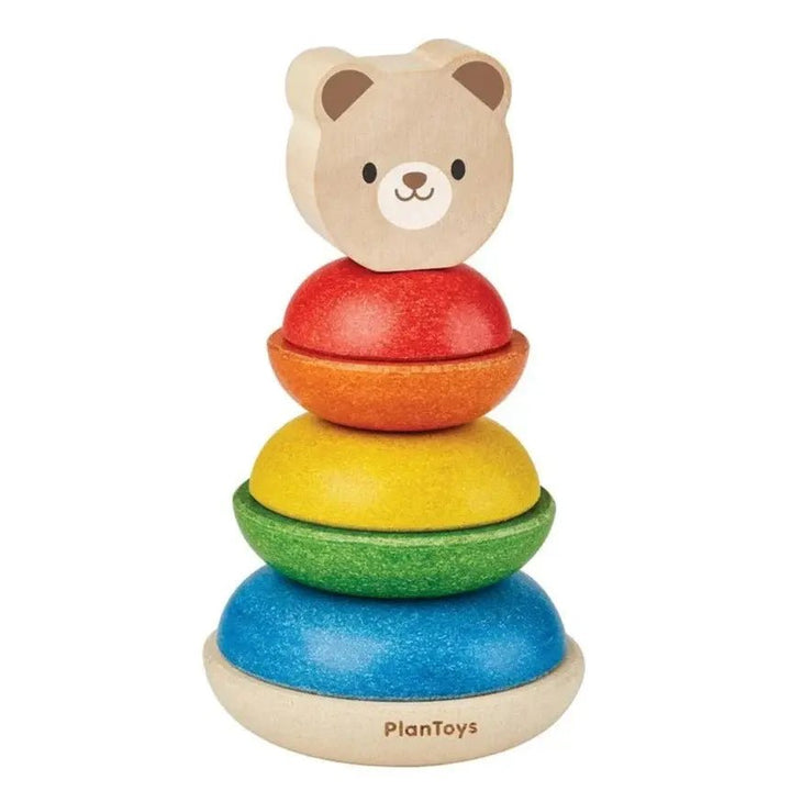 Plan Toys | Houten Stapelringen | Stacking Ring | Beer | 7 delig | 1+ - Kleine Eland